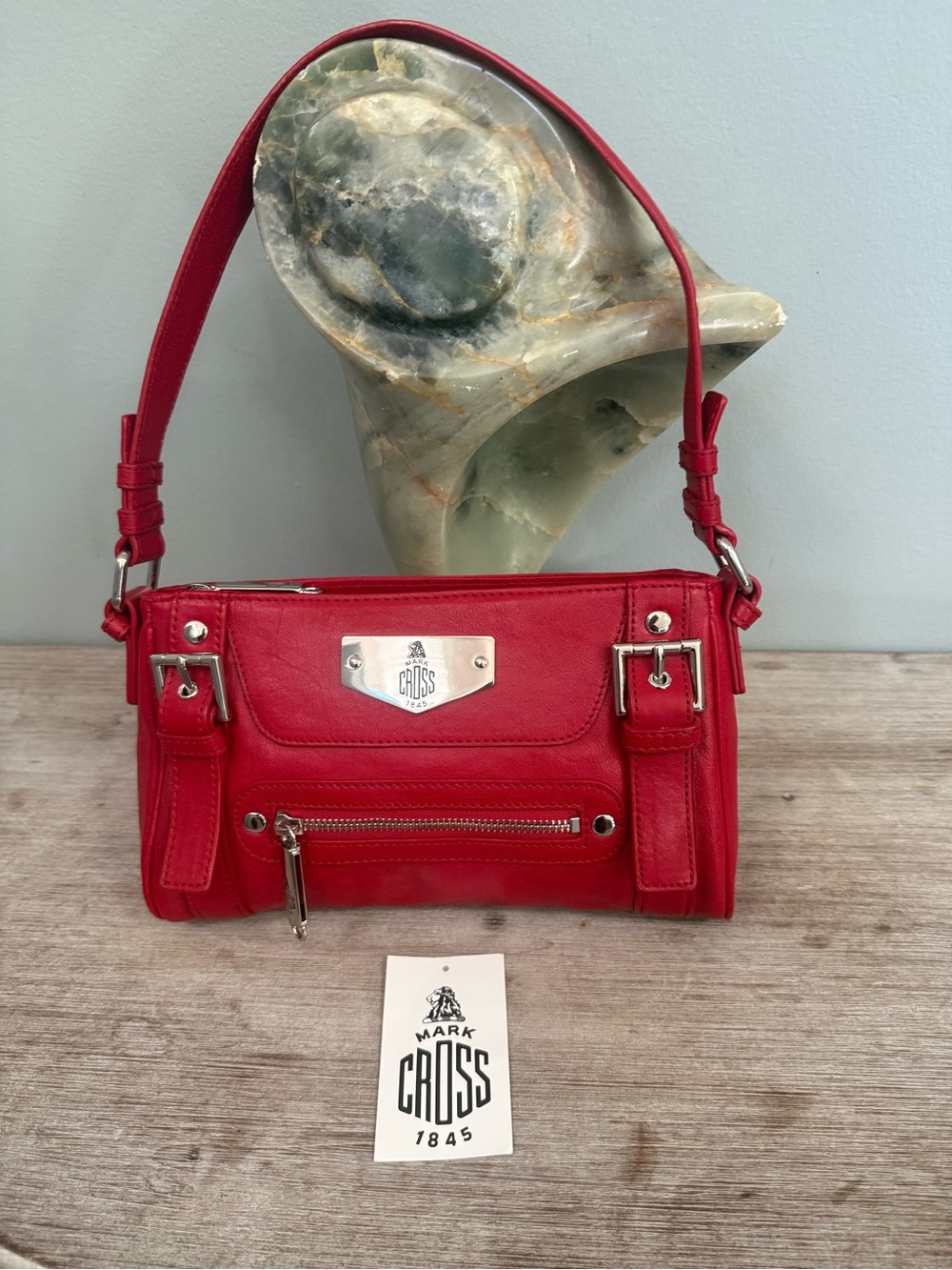 Vintage Mark Cross small red handbag purse